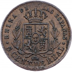 Spain, 5 Centimos de Real 1858