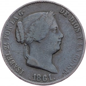 Spain, 25 Centimos de Real 1861