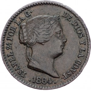 Spain, 10 Centimos de Real 1864