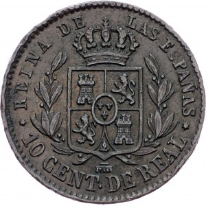 Spain, 10 Centimos de Real 1864