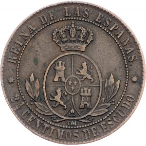 Spain, 2½ Centimos de Escudo 1867