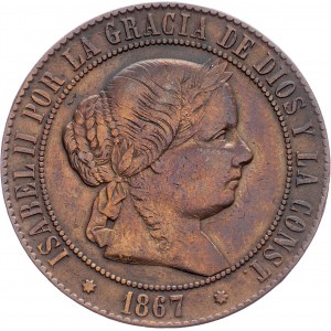 Spain, 5 Centimos 1867