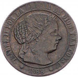 Spain, ½ Centimo de Escudo 1868