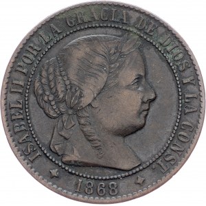 Spain, 2½ Centimos de Escudo 1868