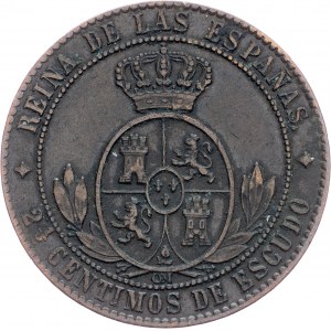 Spain, 2½ Centimos de Escudo 1868