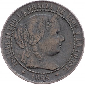 Spain, 2½ Centimos de Escudo 1868