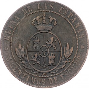 Spain, 5 Centimos 1868