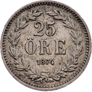 Sweden, 25 Ore 1874