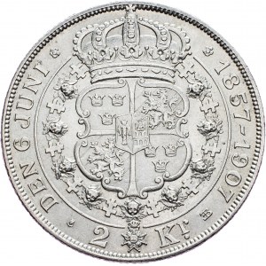 Sweden, 2 Kronor 1907