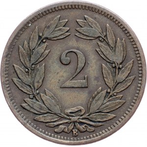 Switzerland, 2 Rappen 1870, Bern