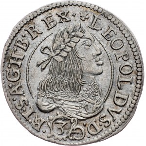 Leopold I., 3 Kreuzer 1661, KB, Kremnitz