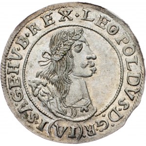 Leopold I., 6 Kreuzer 1669, KB, Kremnitz