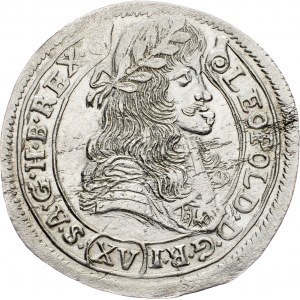 Leopold I., 15 Kreuzer 1677, KB, Kremnitz