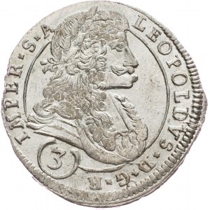 Leopold I., 3 Kreuzer 1695, CK, Kuttenberg