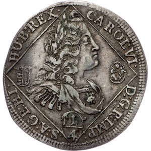 Charles VI., 1/4 Thaler 1735, NB, Nagybanya