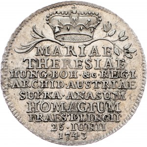 Maria Theresia, Jeton 1743