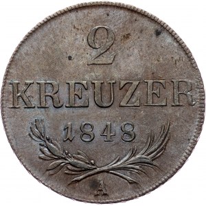 Revolution period, 2 Kreuzer 1848, A, Vienna