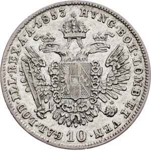 Franz Joseph I., 10 Kreuzer 1853, B, Kremnitz