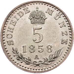 Franz Joseph I., 5 Kreuzer 1858, A, Vienna