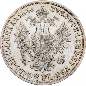 Franz Joseph I., 2 Gulden 1866, A, Vienna