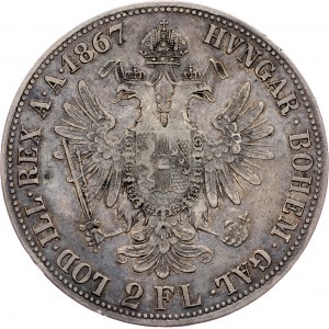 Franz Joseph I., 2 Gulden 1867, A, Vienna