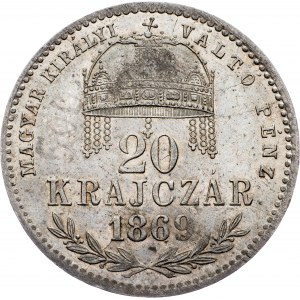 Franz Joseph I., 20 Kreuzer 1869, KB, Kremnitz