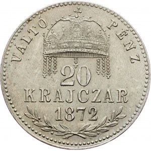 Franz Joseph I., 20 Krajczár 1872, KB, Kremnitz