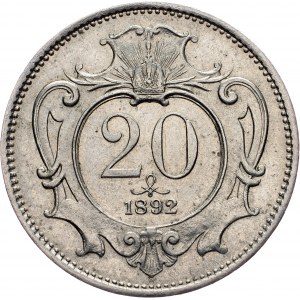 Franz Joseph I., 20 Heller 1892, Vienna