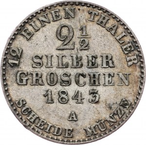 Germany, 2 1/2 Silber Groschen 1843, A