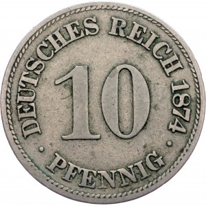 Germany, 10 Pfennig 1874, E