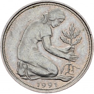 Germany, 50 Pfennig 1991, D