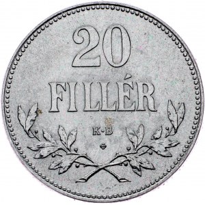 Hungary, 20 Filler 1921, KB, Kremnitz