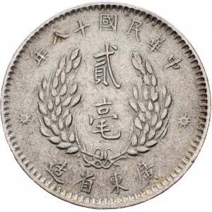 China, 20 Cents 1929, Kwangtung