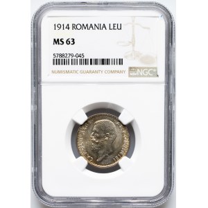 Romania, 1 Leu 1914