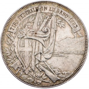 Switzerland, 5 Francs 1883, Lugano
