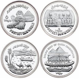 Egypt, 5 Pounds AH 1415 (1994), Full set, Protect Our World