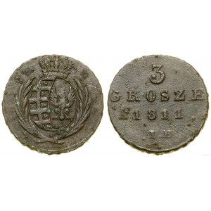 Polska, 3 grosze, 1811 IB, Warszawa
