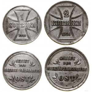 Polska, zestaw: 1 kopiejka i 2 kopiejki, 1916 A, Berlin