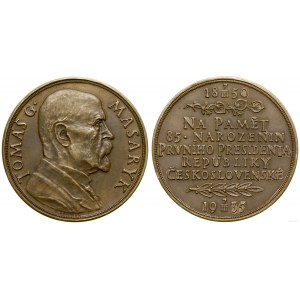 Czechosłowacja, medal na 85. rocznicę urodzin Tomasza Masaryka, 1935