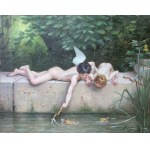 William Hodgkins - Cupido, au bord de l'eau