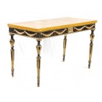 Roman console table - 18th century, lacquered and gilded with faux-marble top. Height x width x depth: 83 x 130 x 68 cm. Item condition grading: *** fair.