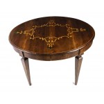 Italian inlaid table in Louis XVI style - early 19th century, walnut with fruit wood inlays. Height x width x depth: 80 x 126 x 108 cm. Item condition grading: **** good.