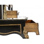 French Boulle Bounheur de jour - mid-19th century, ebonized wood with finely chased gilded bronze applications. Height x width x depth: 145 x 83 x 47 cm. Item condition grading: *** fair.