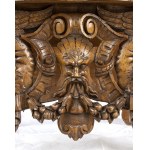 Italian carved bench - 19th-century, walnut wood in Neo-Renaissance style. Height x width x depth: 121 x 86 x 54 cm. Item condition grading: **** good.