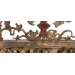 Sicilian cart (part of) - 19th century, this is a rear crossbar of a Sicilian cart richly decorated with the Chanson de Roland (St. Bartholomew's Night). On the front is the cart maker's inscription  La Spina Carmelo - Catania - 24 August . Height x wid