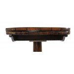English William IV game table - 1830-1840, made of rosewood, with grooved leg and folding top. Height x width x depth: 73 x 90 x 45 cm. Item condition grading: **** good.