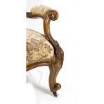 Pair of English Victorian armchairs - 19th century, walnut, finely carved. Height x width x depth: 100 x 62 x 50 cm. Item condition grading: **** good.