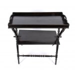 French table with tray - early 20th century, made of black lacquered wood. Height x width x depth: 88 x 85 x 40 cm. Item condition grading: **** good.