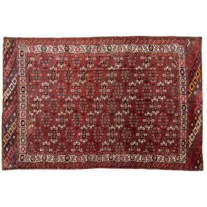 A Yomut carpet - TURKMENISTAN, early 20th century, Dimensions: 352 x 235 cm. Item condition grading: **** good.