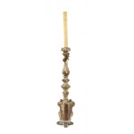 Italian gilt wood torch holder - 19th century, gilt and lacquered. Dimensions 92 x 20 x 20 cm. Item condition grading: *** fair ( missing parts).